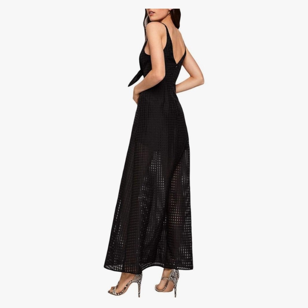 BCBGENERATION | Black Checkered Sheer Bottom Maxi Dress Sz 8 - Picture 2 of 7
